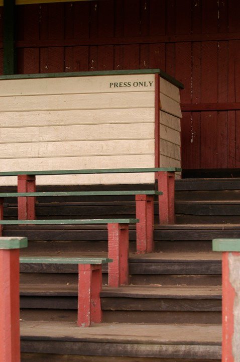 The press box at a country football ground